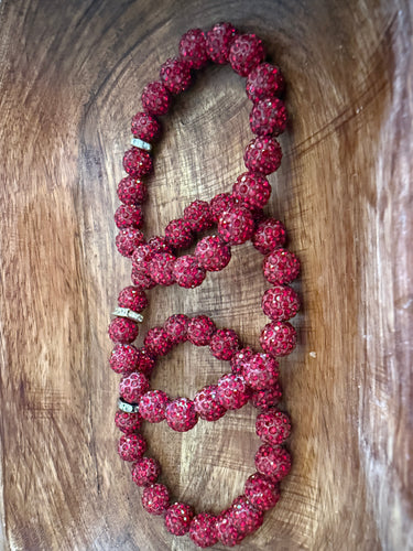Clay Bling Beads - Dark Red