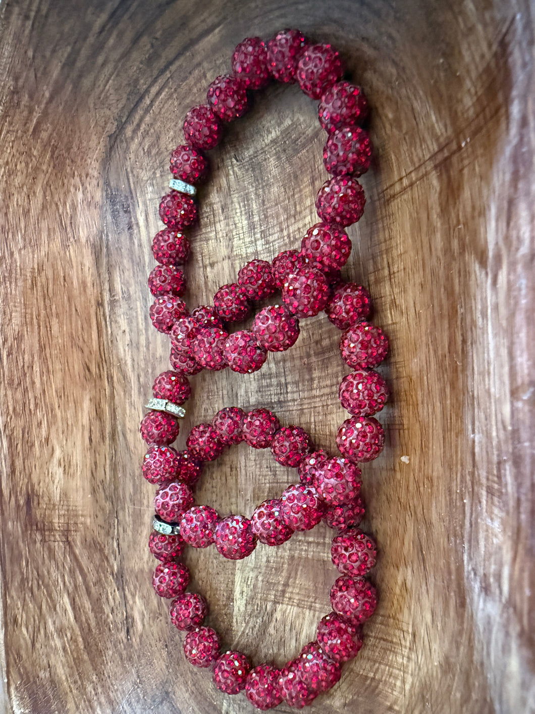 Clay Bling Beads - Dark Red