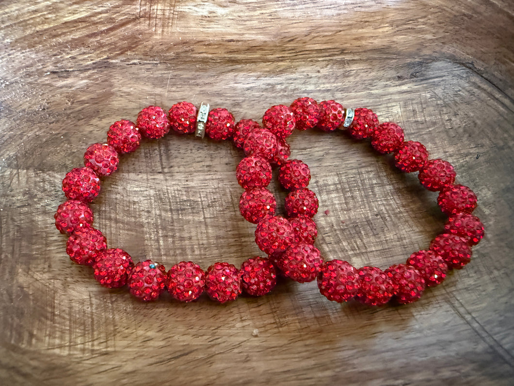 Clay Bling Beads - Red 2
