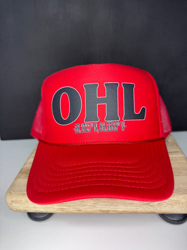 OHL Trucker Hat - Red with White Trim
