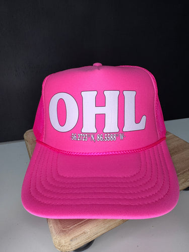 OHL Trucker Hat - Neon Pink/White