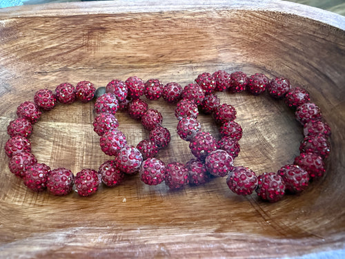 Clay Bling Beads - Dark Red 2