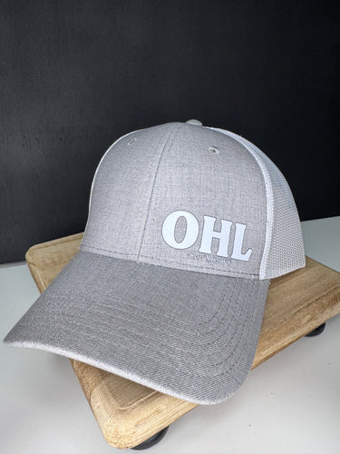 OHL Trucker Hat Grey/White Men’s fitted SnapBack (similar to Richardson)