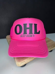 OHL Trucker Hat - Neon Pink/ Black