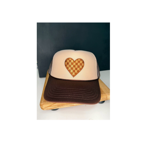 Checkered Heart Trucker Hat