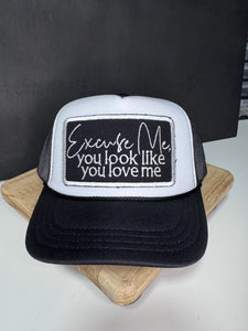 Excuse me Trucker Hat - Black/White