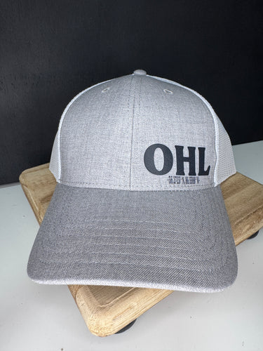 OHL Trucker Hat Grey/ Black - Men’s fitted SnapBack (similar to Richardson)