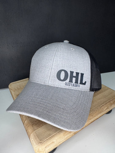 OHL Trucker Hat Grey/Black- Men’s fitted SnapBack (similar to Richardson)