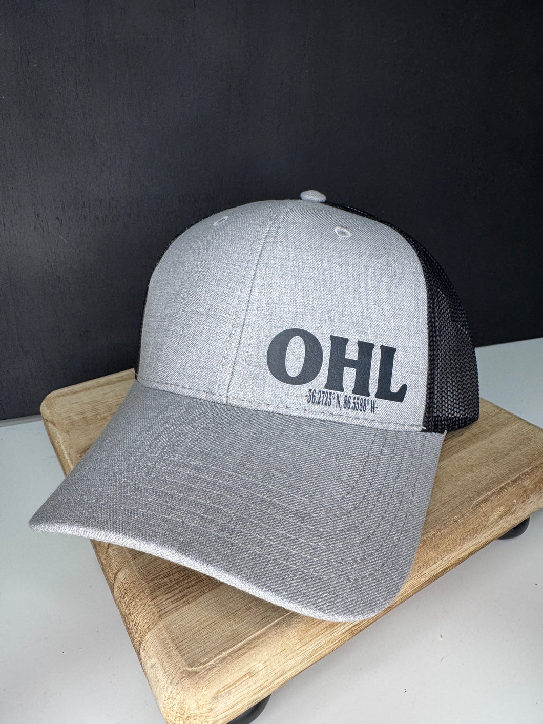 OHL Trucker Hat Grey/Black- Men’s fitted SnapBack (similar to Richardson)