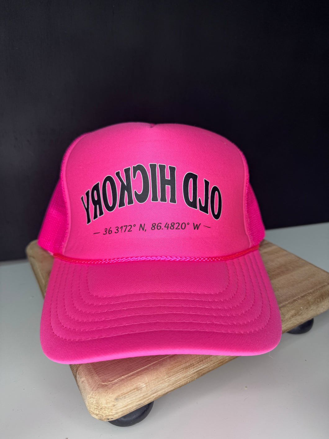OHL Trucker Hat - Backwards Neon Pink
